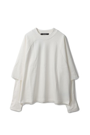 RAGLAN LAYERED LONGSLEEVE TEE - DOVE (T24023)