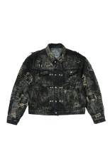 Hard-Washed Damaged Denim Jacket / BLACK (TC25JK2002)