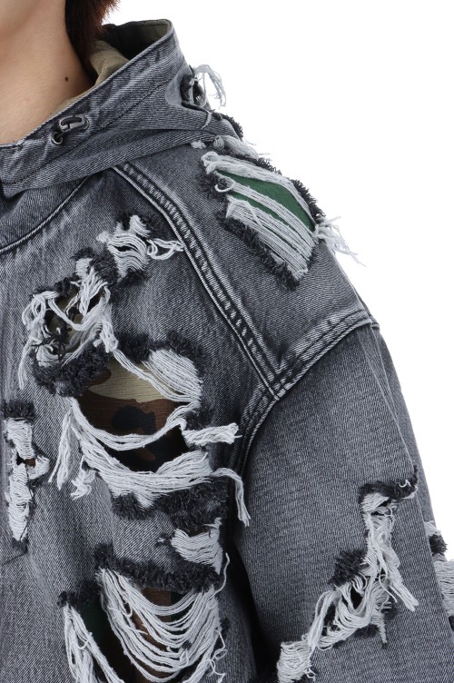 Hell Denim Camo Hooded Zip-Up / BLACK (TC25JK2302) | セレクト
