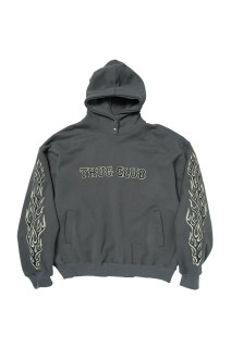Leather Flame Hoodie / GREY (TC25SS2202)