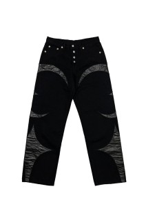 TC LEATHER WASHING DENIM PANTS - ALL BLACK (TC23PT0903)