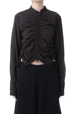 Checkgather Compact Blouse -INDIGO(12520419)