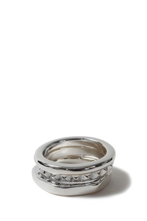Triple with Spike Ring - Silver (XOR096)
