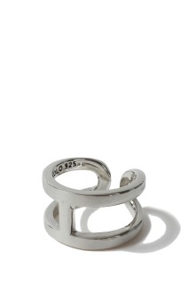 H Ring with Hair Line - Silver (XOR112)