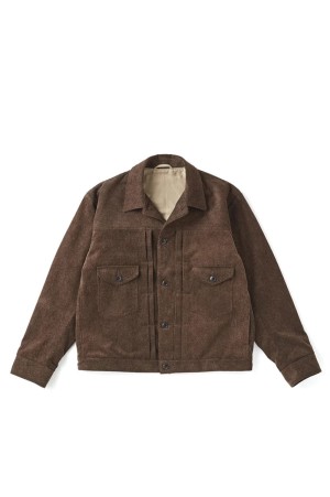 PRINTED CORDS JEAN JACKET / WHISKY (252OJ-JK11)