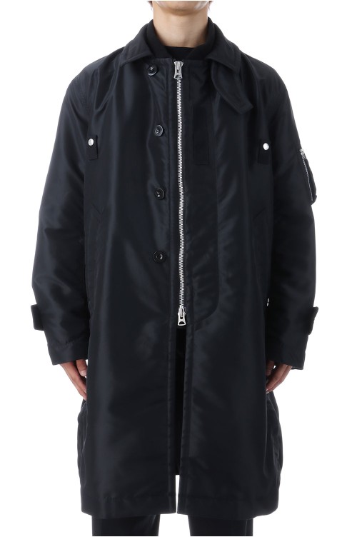Nylon Twill Coat - BLACK 001 (25-03887M) | セレクトショップ