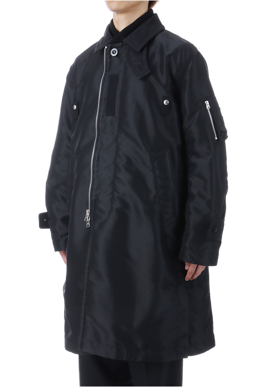 Nylon Twill Coat - BLACK 001 (25-03887M) | セレクトショップ