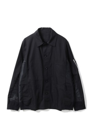 Cotton Nylon Oxford Jacket - BLACK 001 (SCM-315) | セレクト