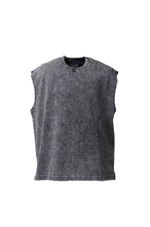 Chemical Over-Dye Prime-Over Sleeveless T-Shirt -BLACK (11251411319)