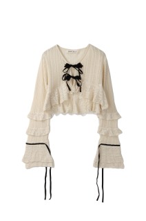 double ribbon knit cardigan (TD25SS-KN52)