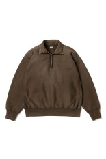 Vintage Half Zip Sweatshirt - BROWN (26SAP-05-12)