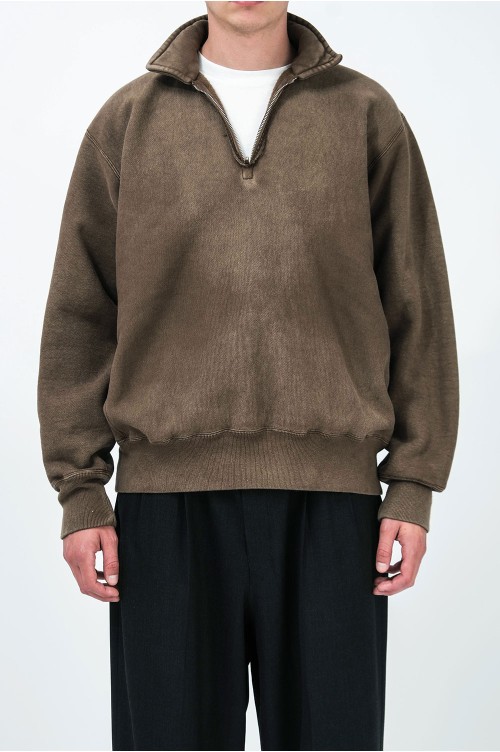 Vintage Half Zip Sweatshirt - BROWN (26SAP-05-12) | セレクト