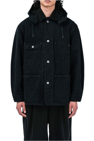 Vintage Silk Hemp Coverall Jacket - BLACK (26SAP-01-17)