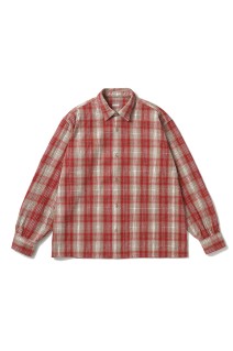 Vintage Cotton Silk Nep Twill Check Shirt - RED (26SAP-02-06)