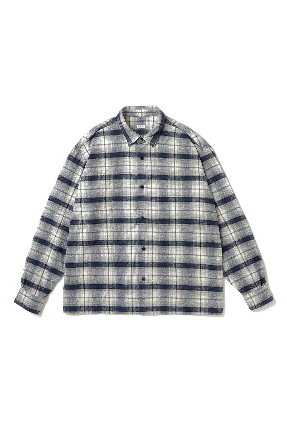 Vintage Cotton Silk Nep Twill Check Shirt - NAVY (26SAP-02-20