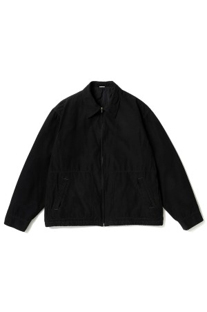 Cotton Silk Back Gabardine Coach Jacket - BLACK (26SAP-01-34)