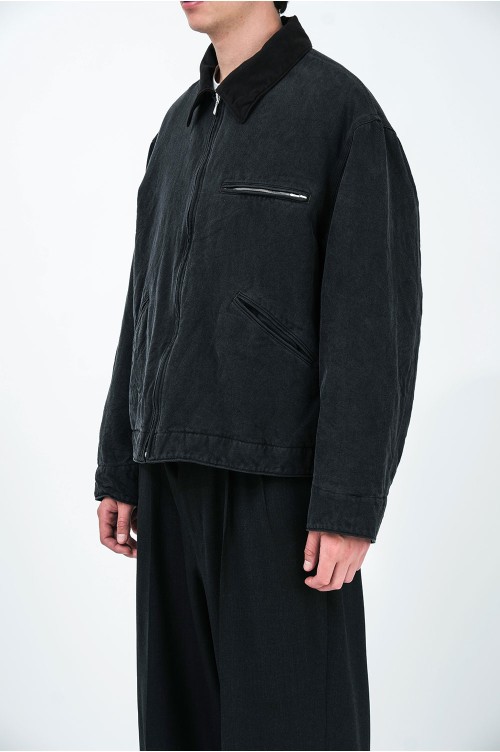 Vintage Silk Cotton Detroit Jacket - BLACK (26SAP-01-18