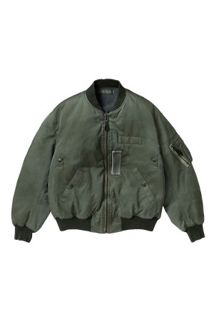 Vintage Silk Light B-15C Flight Jacket - SAGE (26SAP-01-22)