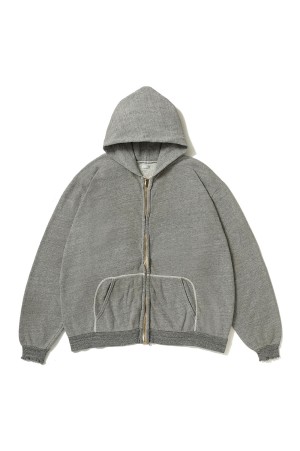 Vintage Light Weight Zip Sweat Hoodie - GRAY (26SAP-05-07)