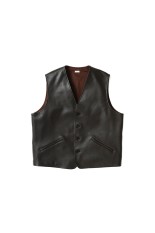 Leather Vest - BROWN (26SAP-01-10)