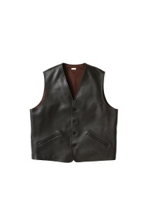 Leather Vest - BROWN (26SAP-01-10)