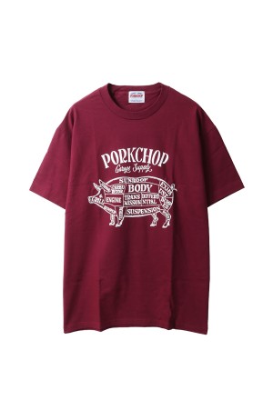 トップス PORKCHOP PORK FRONT TEE 25 BLACK PORKCHOP GARAGE SUPPLY - PORK FRONT TEE 25 (BLACK) / ポーク
