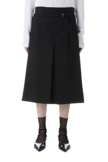 Box Pleats Mid-length Skirt - GRAY (21252515707)