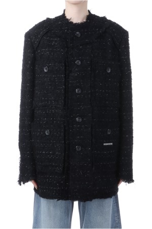 Padded Tweed Jacket - BLACK (31252215901)