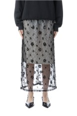 Veil Lace Layered Skirt - BLACK (31252515901)