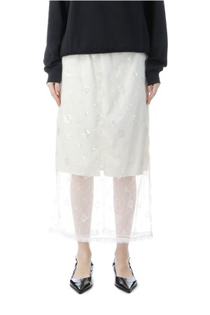 Veil Lace Layered Skirt - WHITE (31252515901)