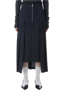 Irregular Pleated Skirt - NAVY (31252515903)