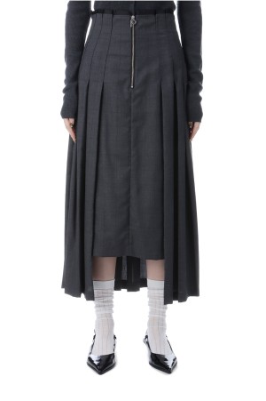 Irregular Pleated Skirt - GRAY (31252515903)