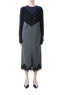 Lace Layered Camisole Dress - BLACK (31252265901)