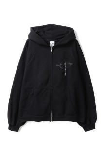 ROADRASH, zip-up hoodie / JET BLACK