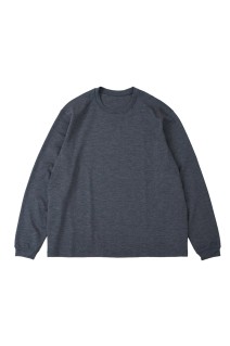MERINO WOOL CREW NECK LONG SLEEVE SHIRT / GRAY (D25WS-02001)