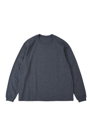 MERINO WOOL CREW NECK LONG SLEEVE SHIRT / GRAY (D25WS-02001)