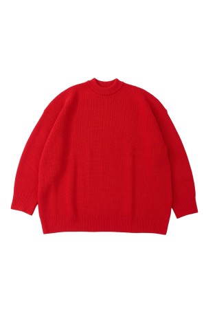 MERINO WOOL CREWNECK KNIT / RED (D25WS-03001)