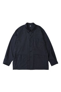 WOOL SILK CHORE JACKET / CHARCOAL GRAY (D25WS-05003)