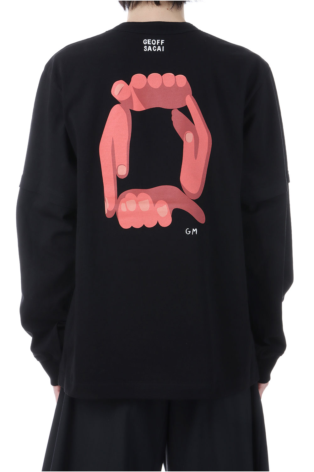 geoff sacai Print L/S T-Shirt - BLACK 001 (26-01122S) | セレクト