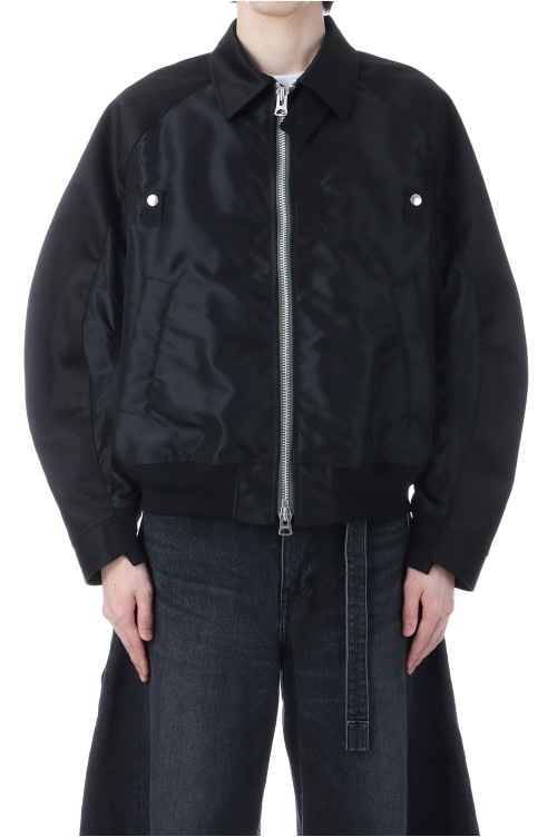 Cotton Chino x Nylon Twill Blouson - BLACK 001 (26-03911M