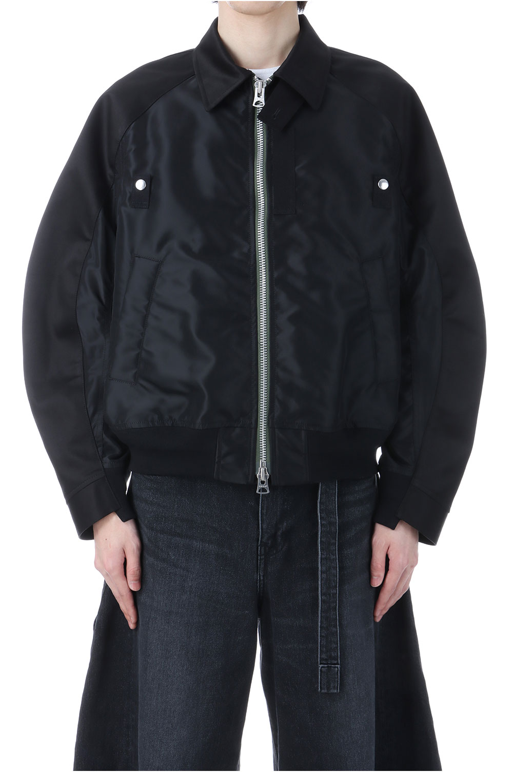 Cotton Chino x Nylon Twill Blouson - BLACK 001 (26-03911M