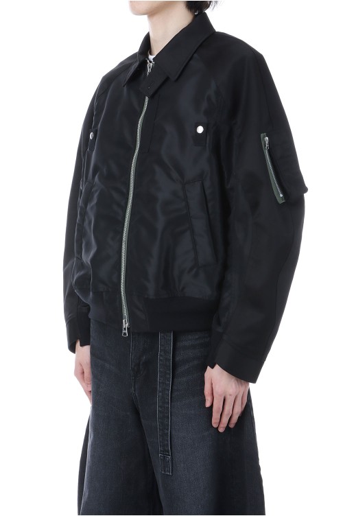 Cotton Chino x Nylon Twill Blouson - BLACK 001 (26-03911M