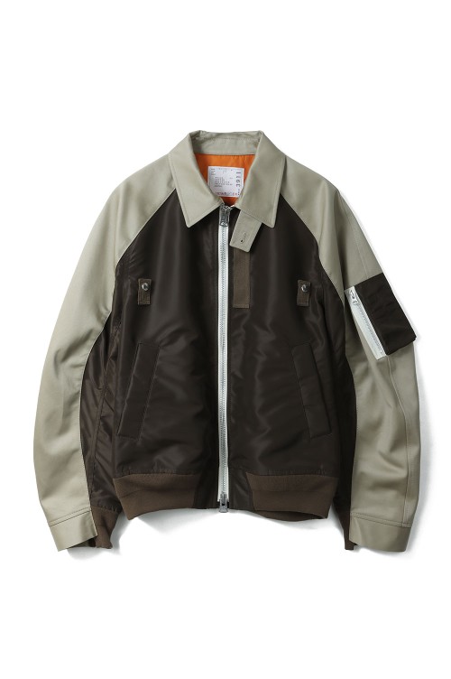 Cotton Chino x Nylon Twill Blouson - BEIGExD/KHAKI 667 (26-03911M