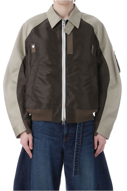 Cotton Chino x Nylon Twill Blouson - BEIGExD/KHAKI 667 (26-03911M