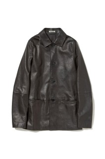 TEXTURED LAMB LEATHER BLOUSON - BLACK (A26SB03BL)