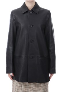 TEXTURED LAMB LEATHER BLOUSON - BLACK (A26SB03BL)