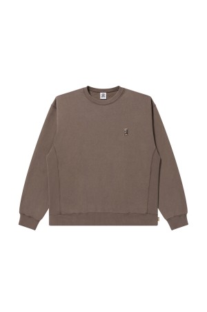 HWC EMBROIDERED PIGMENT DYED CREW SWEAT - BROWN (BEPFW25CS07)