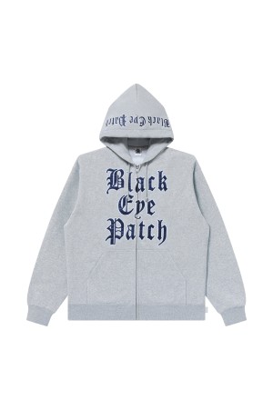 STACKED OE LOGO ZIP HOODIE - HEATHER GRAY (BEPFW25CS08)