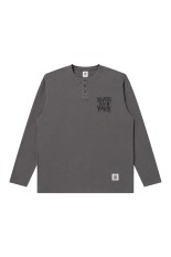 TRAP METAL LOGO HENLEY NECK L/S TEE - CHARCOAL (BEPFW25LT14)
