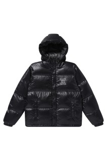 STENCIL LOGO HOODED DOWN JACKET - BLACK (BEPFW25OT10)